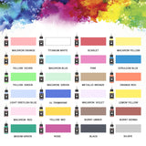 Acrylic Airbrush Paint 24 Colors (30 Ml/1Fl Oz) With Color Wheel Ready To Painting Set, Water Based Waterproof Quick Drying For Model, Shoes, Leather, Wall