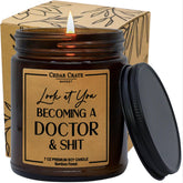 Doctor Graduation Gifts For Women Men 2025, Phd Doctorate Medical School Degree Gifts For Her Him, Look At You Becoming A Doctor, Dentist Present, Unique, Funny, Bamboo Scented, Handmade In Usa
