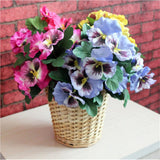 Artificial Pansy Flowers For Home Office Decoration-(1Pcs Red)