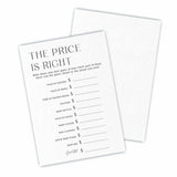 30 The Price Is Right Game Cards For Baby Shower Game & Activity - Minimalism Double-Sided Fill In Style Game Cards, Gender Neutral?Baby Shower Party Favors & Decorations -C09