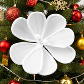 10 Pcs Large 10 Inch Artificial Velvet Poinsettia Christmas Flowers Poinsettia Christmas Decor Artificial Magnolia Flower Ornament With Stem For Xmas Tree Wreath Holiday Wedding Party(White)