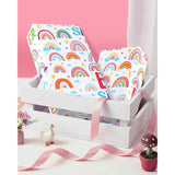 Big Sister Wrapping Paper Roll - Mini Roll - 17 Inch X 16.5 Feet - Big Sister Gift Wrap Paper Cartoon Rainbow Wrapping Paper For Little Girl Birthday Party Supplies, Baby Shower