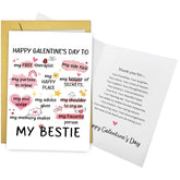 Happy Galentine'S Day Card For Bestie, Funny Bestie Valentine'S Day Card For Her, Best Friend Galentines Gifts For Lady Women, Galentine'S Friendship Appreciation Card For Soulmate Sister Bff