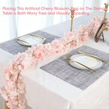 3Pcs 5.91 Ft Artificial Cherry Blossoms Garland Pink Fake Vines Hanging Silk Cherry Blossom Sakura Vine For Outdoor Wedding Party Home Decor