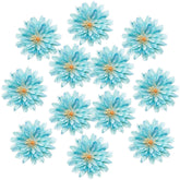 12Pcs Artificial Chrysanthemum Flowers Heads,2.95 Inch Faux Flowers For Home Decor, Stemless Fake Chrysanthemum Heads For Diy Wedding Table Garden Party Decor (Blue)