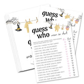 Hilarious Baby Shower Games, 25 Sets Halloween Guess Who Mom Or Dad Game Cards, Little Boo Gender Reveal Baby Announcement Party Decorations Supplies - B01