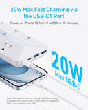 10 in 1 Surge Protector Power Strip 6 Outlets 4 USB Ports 2 USB C 20W Fast Charging