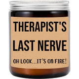 Therapist'S Last Nerve Candle - Personalized Gift For Therapist - Funny Gift For Therapist - Therapist Gifts - Birthday Gift For Therapist