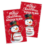 50 Pcs Christmas Scratch Off Cards With Stickers, Christmas Plaid Scarf Snowman Games For Family Party, Xmas Raffle Tickets For Group Game Prizes -C03