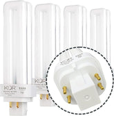 13W CFL Light Bulbs G24Q-1 4-Pin Base Double Tube 5000K Bright White 4 Pack