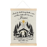 Christian Christmas Nativity Wall Art, Christmas Jesus Birth Wall Decor, Religious Xmas Tree Poster Hanger Frame For Nursery Kids Bedroom Church Home Office Decor, 12X16 Inches