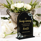 4-Piece Acrylic Wedding Sign Set For Ceremony & Reception - 5X7 Inch Black Guest Book, Cards & Gifts, Please Sign Our Guest Book, Please Take One, In Loving Memory - Wedding Decor Bundle