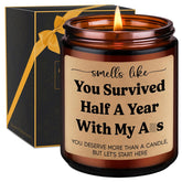Scented Candle, 6 Month Anniversary Candle Gifts For Boyfriend, Girlfriend - Six, 6 Months Anniversary Wedding Gifts For Her, Him - Funny Half Year, Dating Anniv. Ideas For Husband, Wife, Couple