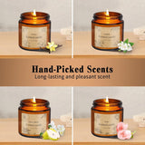 4 Packs Candles For Home Scented, Scented Candles Gifts For Women, Natural Soy Wax Amber Jar Candle, Long Lasting Aromatherapy Candle Gift Set For Birthday Valentine'S Day Mother'S Day