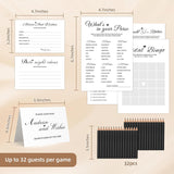 Bridal Shower Games-Heavy Cardstock,5 Fun Activities For 32 Guests, Includes Bingo,He Said She Said, Would She Rather,Whats In Your Purse,Advice And Wishes For The Mr And Mrs(Minimalist)