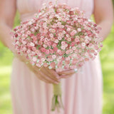 4Pcs Pink Flowers Fake Baby Breath Real Touch Pink Babys Breath Valentines Day Artificial Flowers For Diy Floral Arrangements Wedding Bridal Bouquet Party Home Decor