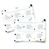 Navy And Gold Baby Shower Game - Candy Bar Matching Activity Cards - Guess The Stages Of Pregnancy And Parenthood - Funny Game For Guests - Royal Prince Little Star Theme - 25 Pack