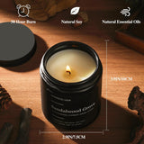 Set Of 4 Scented Candles For Home Decor, Candle Gifts For Dad Men Him, 200Hours Burn Tine, Vanilla, Lavender, Sandalwood, Eucalyptus Scented With Black Jar