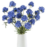4Pcs Artificial Chrysanthemum Flowers Dark Blue Silk Flowers 27.5 In Scabiosa Artificial Flowers With Long Stem For Vase Filling Floral Arrangments Home Wedding Decor (Dark Blue)