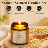 4 Packs Candles For Home Scented, Scented Candles Gifts For Women, Natural Soy Wax Amber Jar Candle, Long Lasting Aromatherapy Candle Gift Set For Birthday Valentine'S Day Mother'S Day