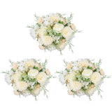 Artificial Flowers, 6 Packs White Fake Peony Silk Hydrangea Bouquet Decor Plastic Carnations Daisy Realistic Flower Home Office Party Decor Arrangements Wedding Decoration Table Centerpieces