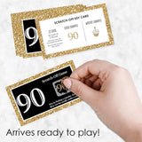 Big Dot of Happiness Adult 90th Birthday - Gold - Birthday Party Game Scratch Off Cards - 22 Count