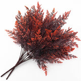 Artificial Fern Plants, Fake Ferns Bushes Plastic Shrubs Boston Leaves Bundle Faux Foliage For Outdoor Indoor Decor Garden Kitchen Office Wedding Party Christmas Diy Decoration - Red 4 Pack