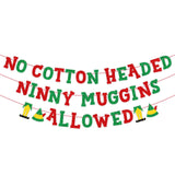 No Cotton Headed Ninny Muggins Allowed Banner For The Elf Christmas Decorations,Funny Christmas Banner For Novelty Christmas Party Supplies,Mantel Fireplace Christmas Holiday Vacation Decor Nch