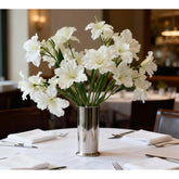 10-Bud Artificial Lily Flowers, 4 Pcs Realistic Silk Lilies For Vase, Silk Flowers For Wedding Decoration (White)