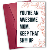 Birthday Gifts For Mom, Funny Card Gifts For Mom, Awesome Mommy Present From Daughter, Best Mother'S Day Gift Idea For Wife, Sister - Humorous Greeting Card