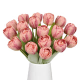 2 Bundles Artificial Tulips Flowers Fuchsia Fake Silk Tulips Bouquet 18Pcs Faux Flowers For Wedding Spring Easter Home Party Office Decoration (Fuchsia)
