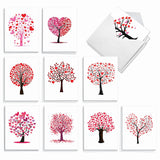 - 20 Cute Boxed Cards (4 X 5.12 Inch) - Assorted Blank Set (10 Designs, 2 Each) - Love Trees Am3185Ocb-B2X10