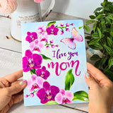 - Pop Up Birthday Day Card, 6X8 Inches Orchid Flower Birthday Card For Mom, Wife, Daughter, Grandma, Thank You Gift For Women With Envelope