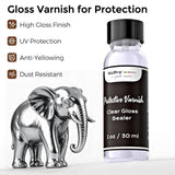 Liquid Silver Leaf Paint Kit (2 × 1Oz/30Ml), Metallic Silver Acrylic Paint & Varnish For High Gloss Finish, Non Toxic Non Fading Shiny Chrome Paint For Crafts, Metal, Wood, Diy Decor Resin Art