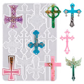 Cross Resin Molds,12 Cavity Epoxy Resin Cross Molds Silicone Molds For Keychain Diy Craft Necklace Jewelry Pendant Making Halloween Gifts