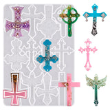 Cross Resin Molds,12 Cavity Epoxy Resin Cross Molds Silicone Molds For Keychain Diy Craft Necklace Jewelry Pendant Making Halloween Gifts