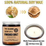 The Calming Scent Of A Finished Quilt Candle - Quilt Candle Funny Gift For Quilter Best Friend- Daughter- Girlfriend- Mom - Finished Quilt Gift - Lavender Scented Candles - Soy Wax Candle, 8Oz