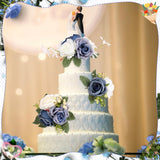 Wedding Cake Topper Flowers 3 Piece, Pre-Made Flower Cake Decorations Cake Topper Artificial Rose Flowers For Wedding Cake Decor Baby Shower Birthday Party