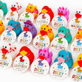 24Packs Lucky Duck Valentines Cards For Kids, Multi-Colored Valentine'S Day Gift Tags With Rubber Ducks, Valentine’S Day Cards For Kids School Exchange Activity