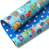 Dinosaur Birthday Wrapping Paper Dinosaur Balloon And Dots Reversible Mini Roll Blue Gift Wrap For Boys Kids Birthday Baby Shower 17 Inch X 33 Feet