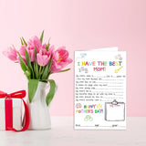 Funny Mother'S Day Gifts Cards For Mom, Fill In The Blanks On Mother'S Day From Daughter Son, Best Mom Gifts Ideas