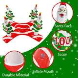 Giant Inflatable Christmas Tree Ring Toss Party Game Toys Kids Adults Family Stocking Stuffers Christmas Party Supplies Favors Decoration Indoor Outdoor Games(4 Score Santa Base, 4 Rings)