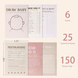 150 Pcs Baby Shower Games Cards Set - 6 Fun Games Including Bingo, Don'T Say Baby, Price Is Right, And More, Perfect For Up To 25 Guests, Ideal For Party Shower Celebrations