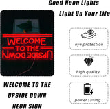 Welcome to the Upside Down Neon Sign USB Dimmable LED Wall Light for Game Room Man Cave Decor