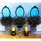 Black Artificial Flowers Outdoor, 12 Bundles Fake Plants, Uv Resistant Plastic Greenery Shrubs Plastic Plants For Halloween Decor, Garden, Porch, Window Box (12, Black)