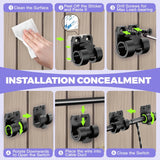 Hooks For Outdoor String Lights Clips: 25Pcs Christmas Light Clips With Waterproof Adhesive For Hanging Balcony Lights - Outside Black String Light Hooks - Decor Garland Hanger - Cable Holders