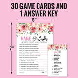 30 Name That Cake Game Cards- Bridal Or Baby Shower, Birthday, Gender Reveal, Engagement Or Bachlorette Party- Fun, Easy Activity For Women, Men, And Kids