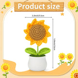 Crochet Flowers Sunflower For Home Office Desk Decor, Funny Crochet Sunflower Gifts For Women Teacher Valentines Day Gifts For Her
