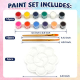 Acrylic Paint Set For Kids, 12 Colors Washable Paints With 5 Drawing Trays&10 Wooden Paintbrushes, Mini Watercolor Paint Kit For Adults, Valentine Easter Christmas Art Craft Kit Gifts, 5 Set