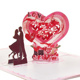 Pop Up Anniversary Card, 3D Lover Hearts Balloons Couple Wedding Card For Wife, Husband, Her, Him, Couple; Ideal Gift For Wedding, Romantic Birthday, Anniversary, Valentines, Mothers Day